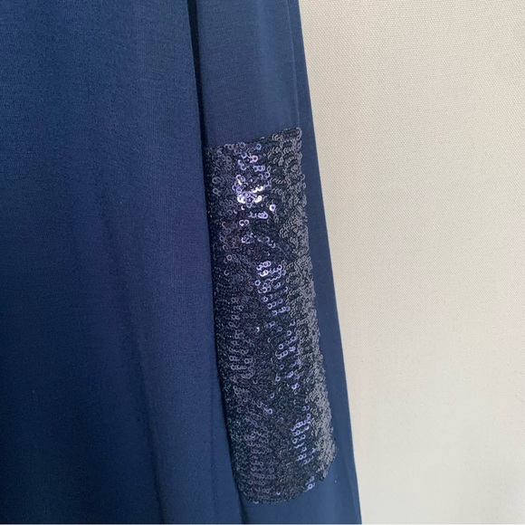 Navy Top with Sequin Arm Patches - Picture 3 of 8